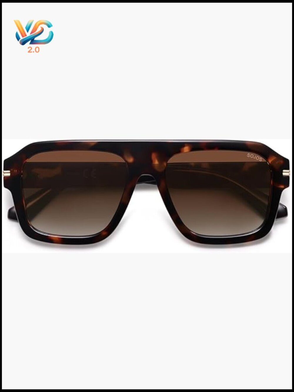 Retro Thick Polarized Aviator Sunglasses Vintage Oversized Square Shades